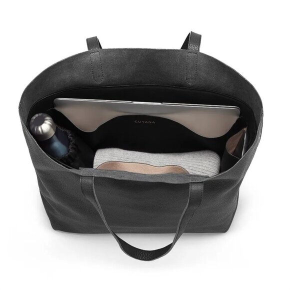 CUYANA Classic Easy Tote Insert Black/Blush Microsuede - Picture 2 of 16